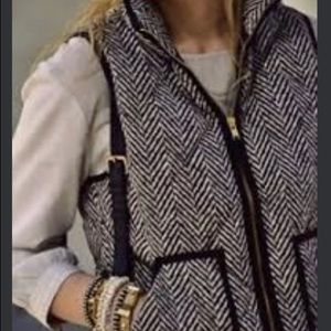 Jcrew herringbone puffer vest xs